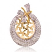 Beautifully Crafted Diamond Pendant Set with Matching Earrings in 18k gold with Certified Diamonds - PD1176P, PD1176PER